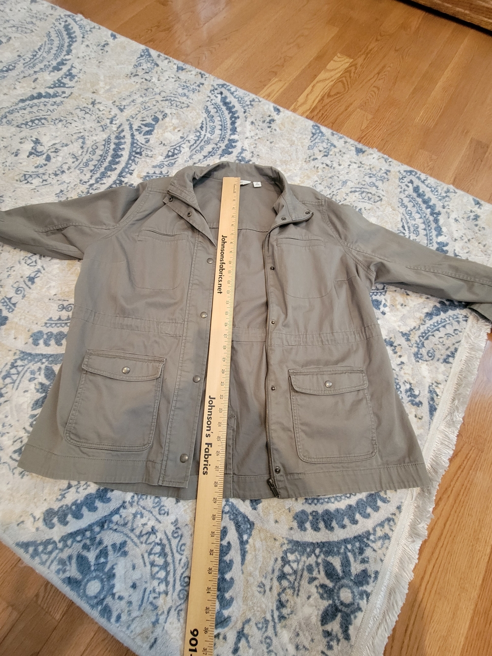 L.L. Bean Olive Utility/ Barn Drawstring Waist Jacket 1x - Picture 7 of 11
